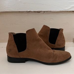 brown suede chelsea ankle boot